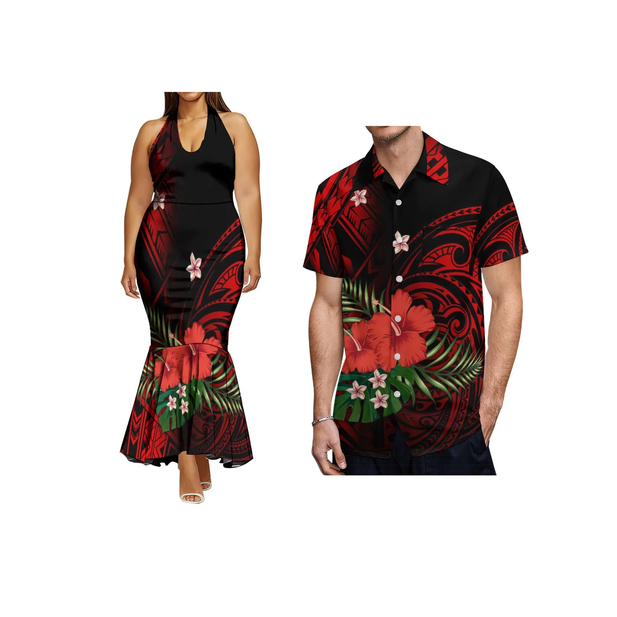 Hot Selling Lace-up Design Bodycon Mermaid Dresses New Zealand Print Side Zipper Dress Custom Elegant Women's Fishtail Gowns