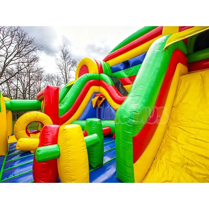 Commercial Colorful Inflatable Bounce House Combo Obstacle Course With Slide Kids Inflatable Bouncy Castle for Party Rental