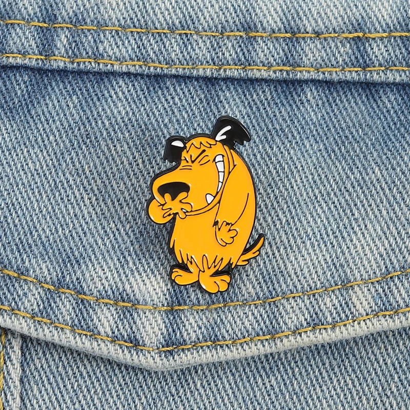 Funny Dog Enamel Pins Vintage Retro TV Series Character Brooches Lapel Badges Cartoon Animals Jewelry Gift for Friends