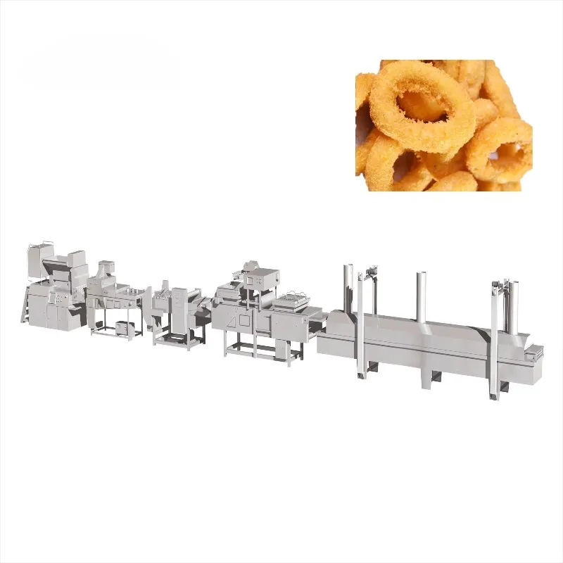 Professional Fully Automatic Frying Machine 600 Kg High Quality Onion Rings Breaded Products Fried Chicken Industrial Production
