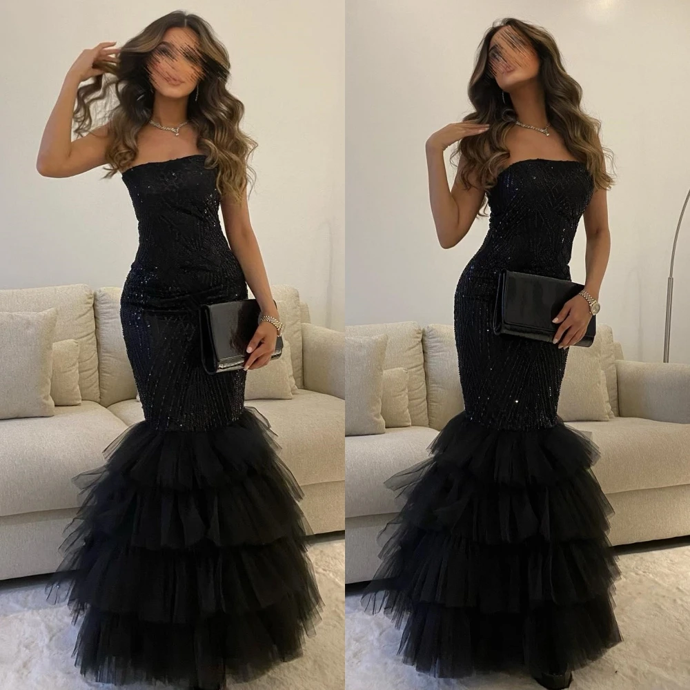 Customized Exquisite High Quality	Strapless Sheath Anke Length es Formal Ocassion Gown S Tulle vestidos de ocasión formales