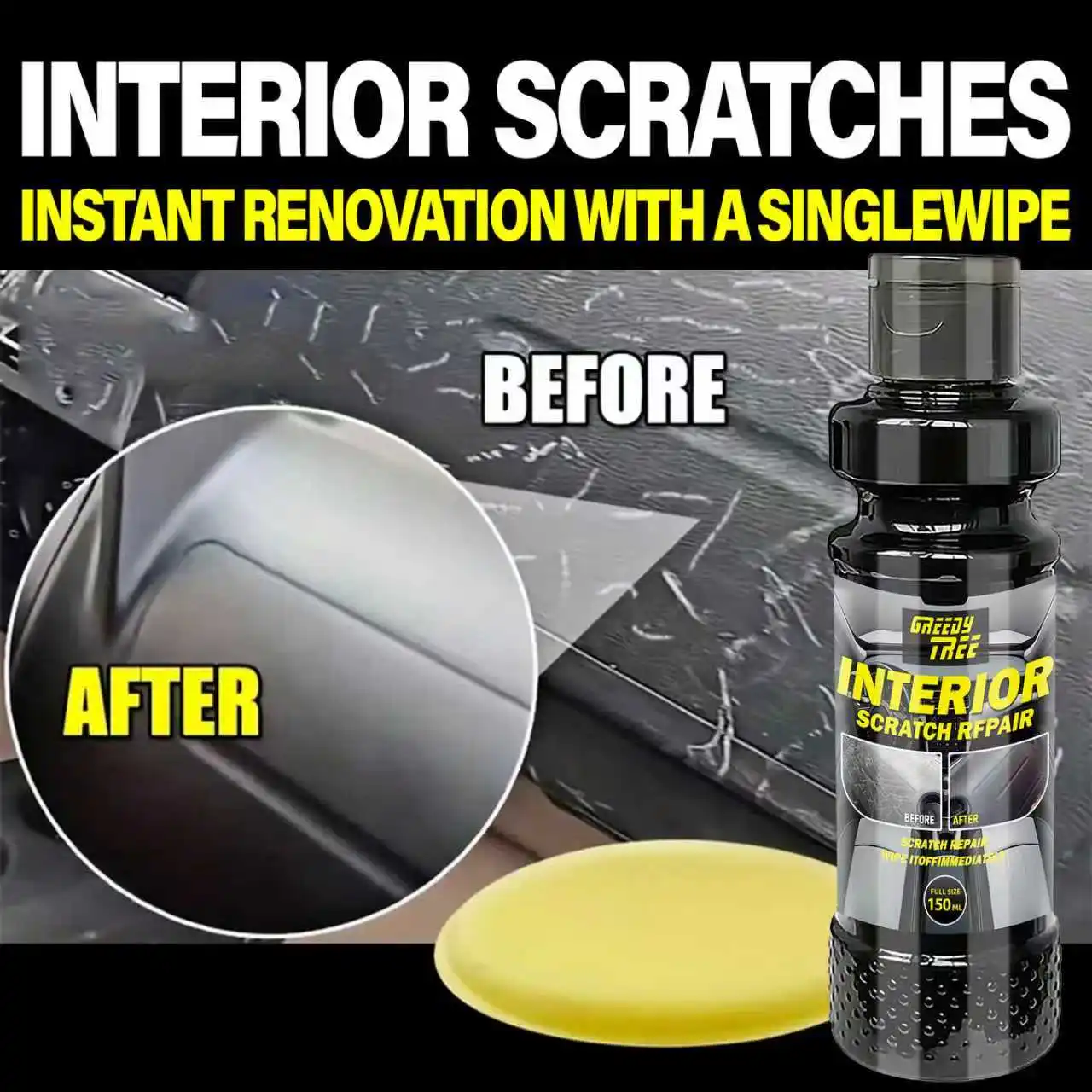 

Ремкомплект GREEDY TREE | Средство для восстановления кристально чистых автомобильных пластмасс - средство для обновления воскового покрытия салона и панелей автомобиля