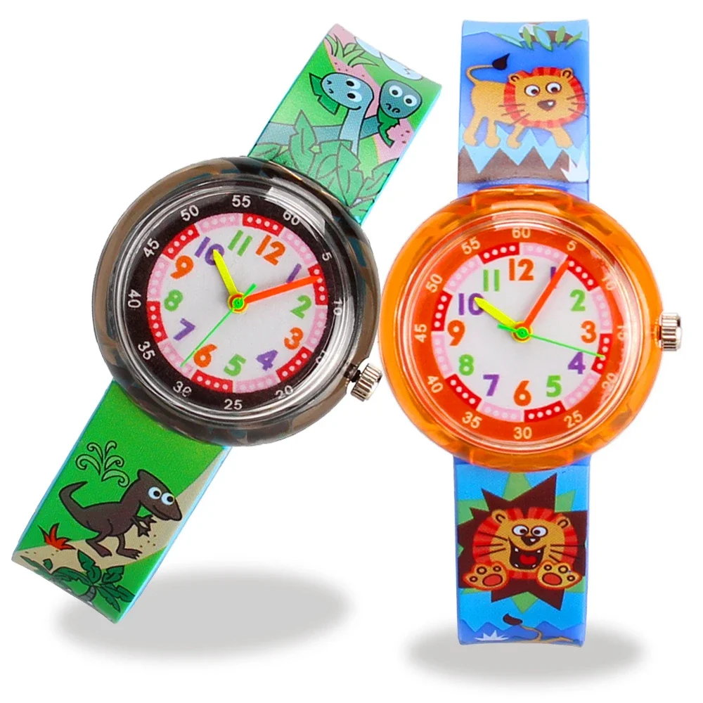 Cartoon Pony Kids Watches Cute Lion/dinosaur Watch Baby Learning Time Props Children and Students Quartz Watch Relogio Infantil