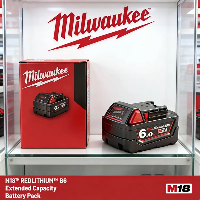 

Original M18 Milwaukee 6000mAh Battery Compatible with M18B6 M18B5 Rechargeable Lithium Power Tools 18V