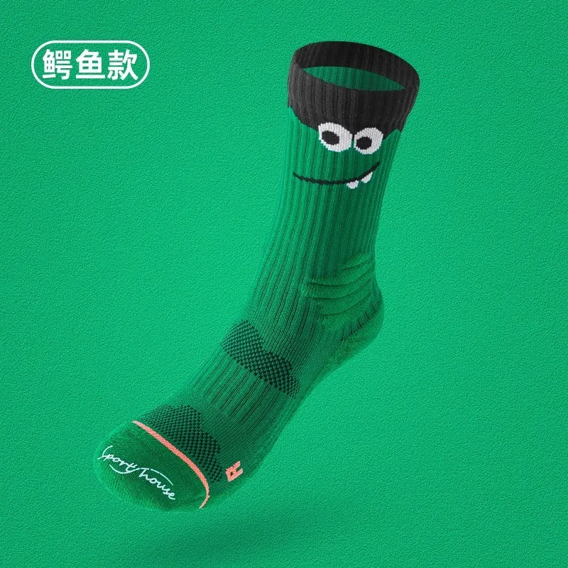 Women's Sports Socks  Mid-calf Style  Spring And Summer  Cartoon Design  Suitable For Running Badminton And Professional Fitness