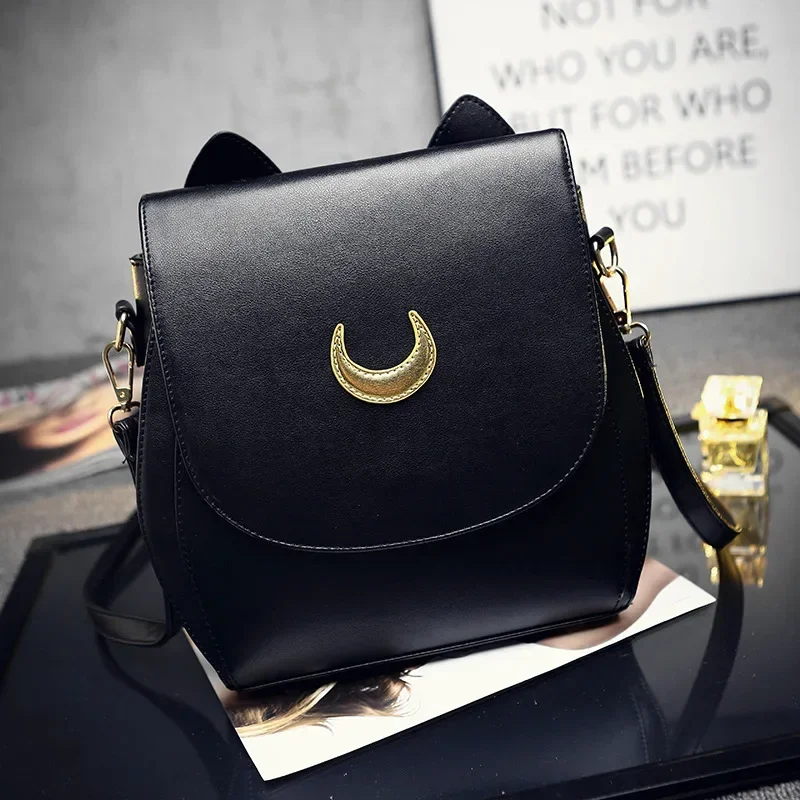 Anime Moon Satchel Luna Cat Dames Maanpatroon Schoudertas Handtas Rugzak PU-leer Messenger Casual Crossbody