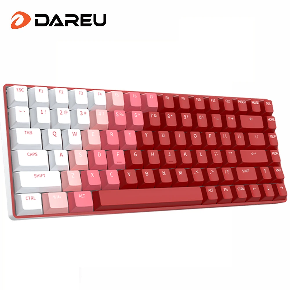 DAREU แป้นพิมพ์ไร้สาย2.4Ghz BT สาย Tri-Mode Hot-Swappable PBT RGB Backlight สำหรับสำนักงานเกม