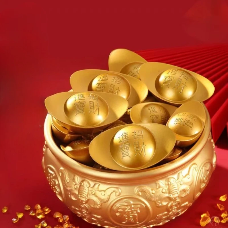 Durable Chinese retro ingot home office alloy ingot living room decoration ingot feng shui ornament tea art ornament
