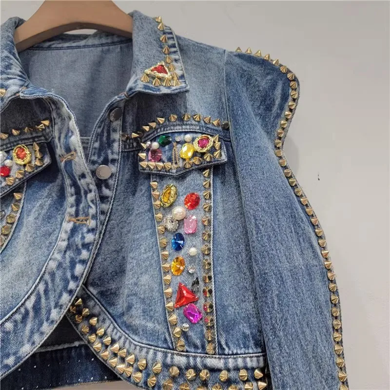 Vintage blau unregelmäßigen Saum schlanken kurzen Jeans mantel Frauen Frühling Herbst neue Revers Langarm Jeans Jacke weibliche Oberbekleidung b201