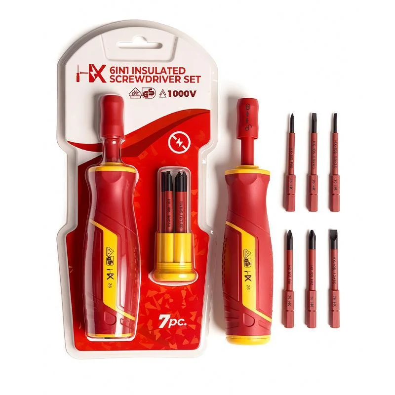 6 In 1 VDE Insulated Screwdriver Bit Set Quick‑Change Interchangeable Screwdriver Kit Slotted & Insulated Screwdriver