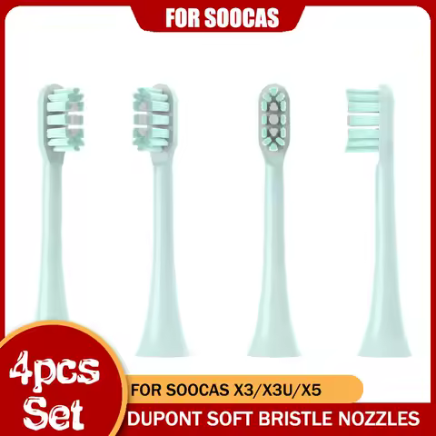4/6PC Sonic Electric Toothbrush Heads for SOOCAS Soft DuPont Bristle Brush Heads Vacuum Sealed Packed
