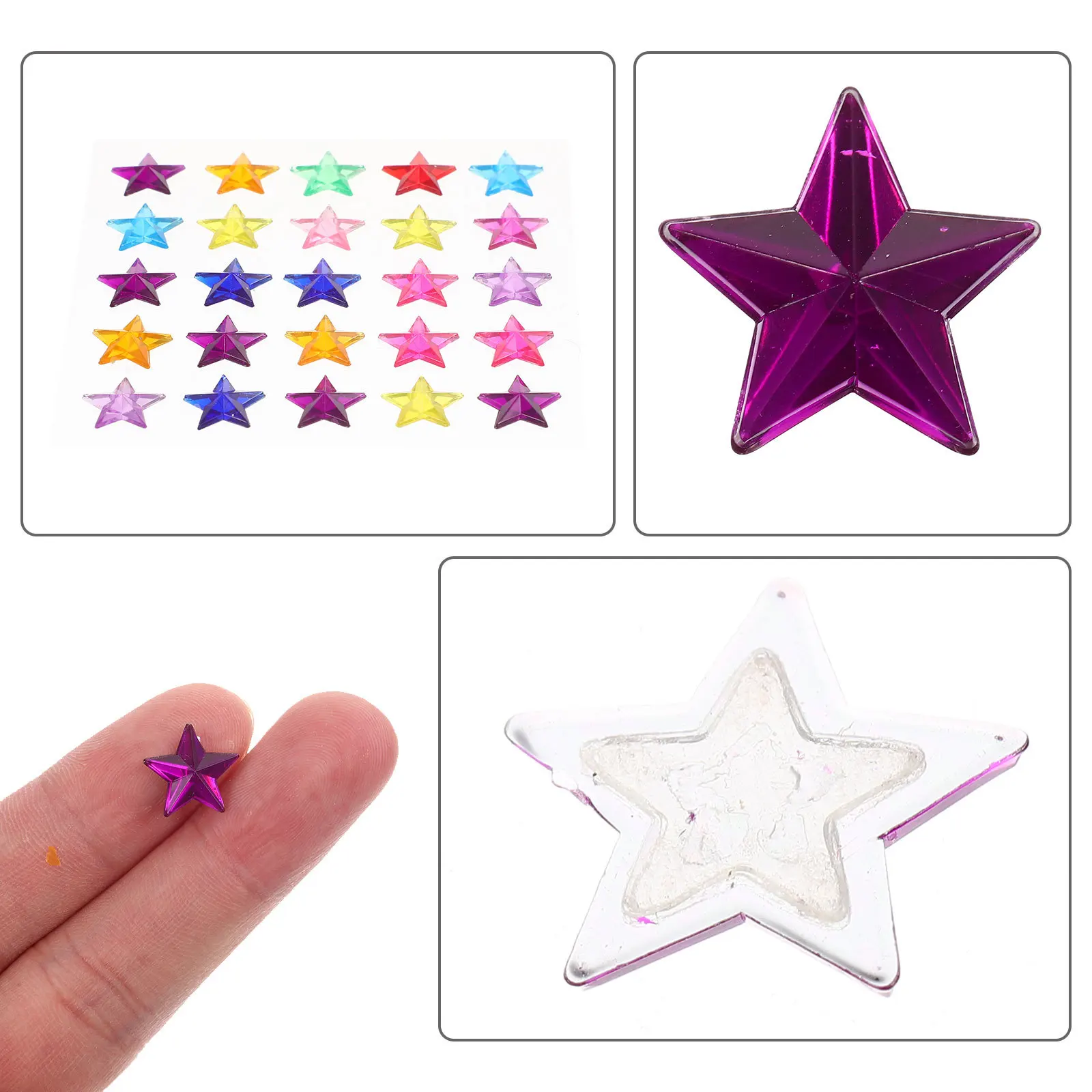 

10 Sheets Adhesive Star Rhinestones Acrylic Gems Stickers for DIY Crafts and Unique Phone Case Decor Gems for Crafts
