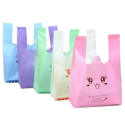 Strawberry T-Shirt Bags Plastic Shopping Bags Restaurant Bag T-Shirt Plastic Fruits Bags Reusable and Disposable