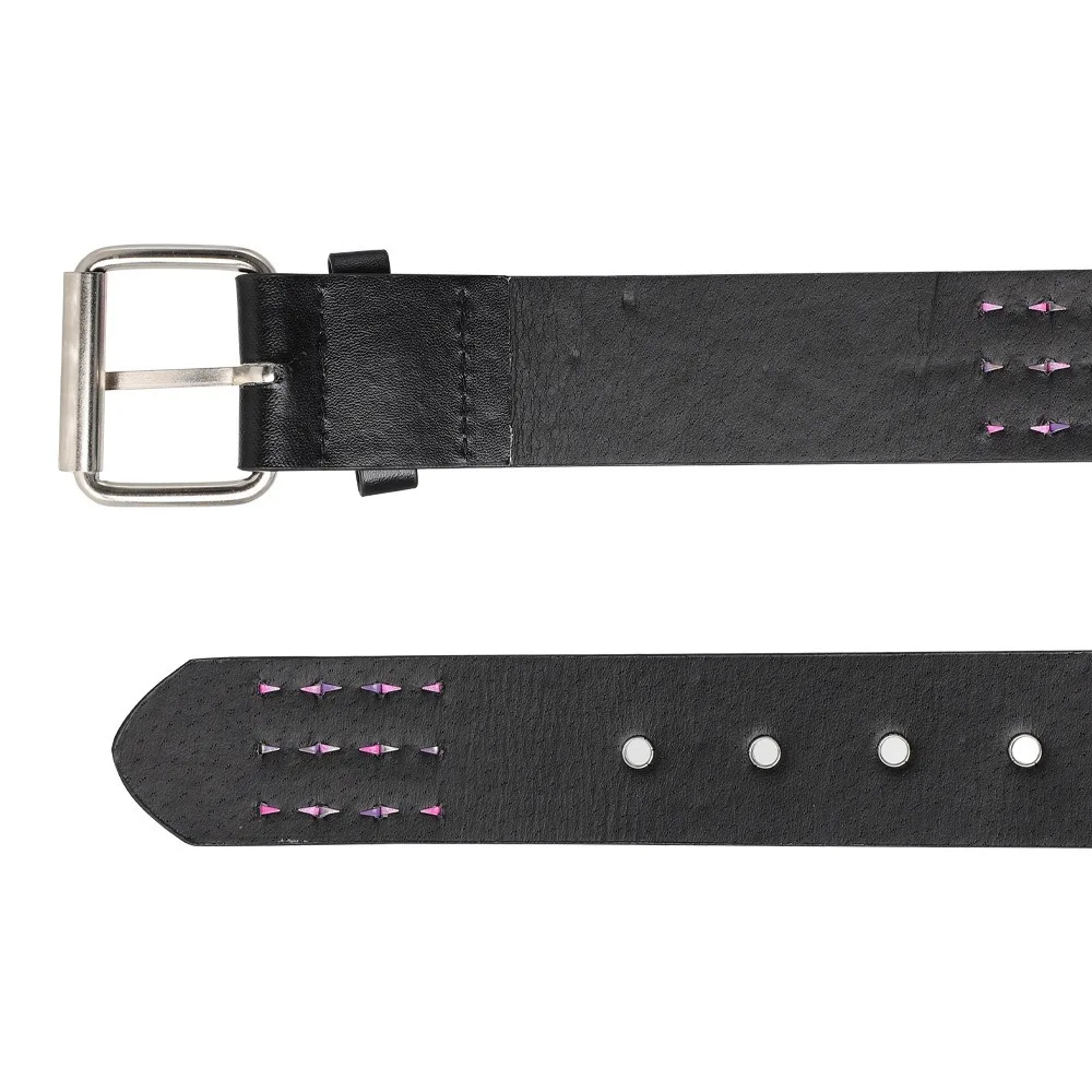 

Y2k повседневный ремень с заклепками в стиле рок, универсальный ремень из тяжелого металла, полихромный регулируемый джинсовый ремень унисекс