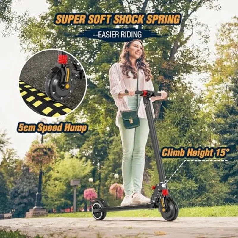 Elektrische Kick Scooter, Max 15Mph Vermogen Door 250W Motor,12/15 Mijl Bereik, Woon-Werkverkeer E-Scooter, 6.5 "Massieve Band