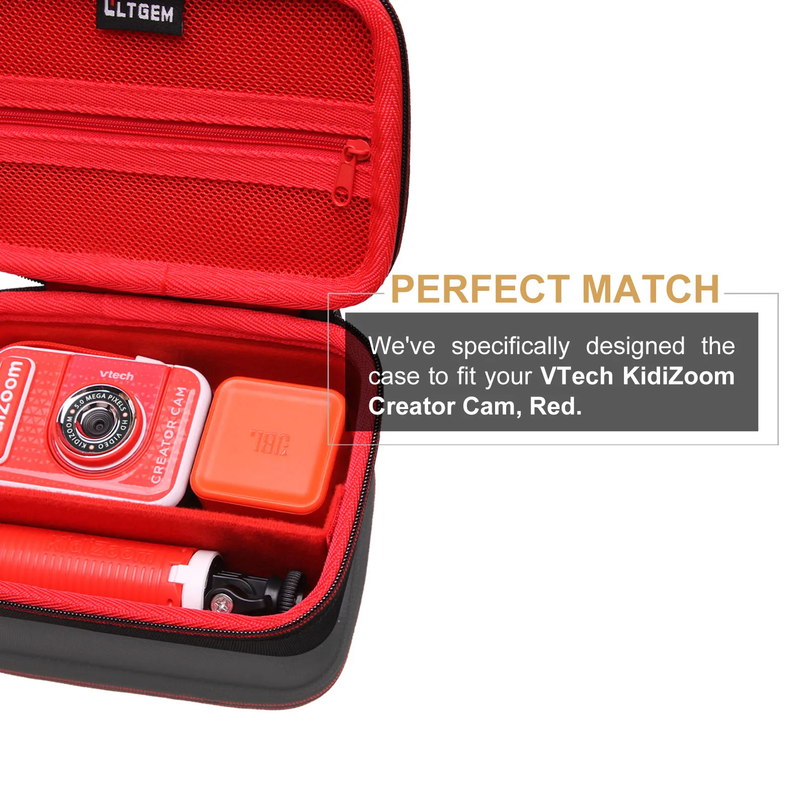 LTGEM Kid Toy Camera Case for VTech KidiZoom Creator Cam, Hard Travel Carrying Storage Organizer Bag (Case Only)