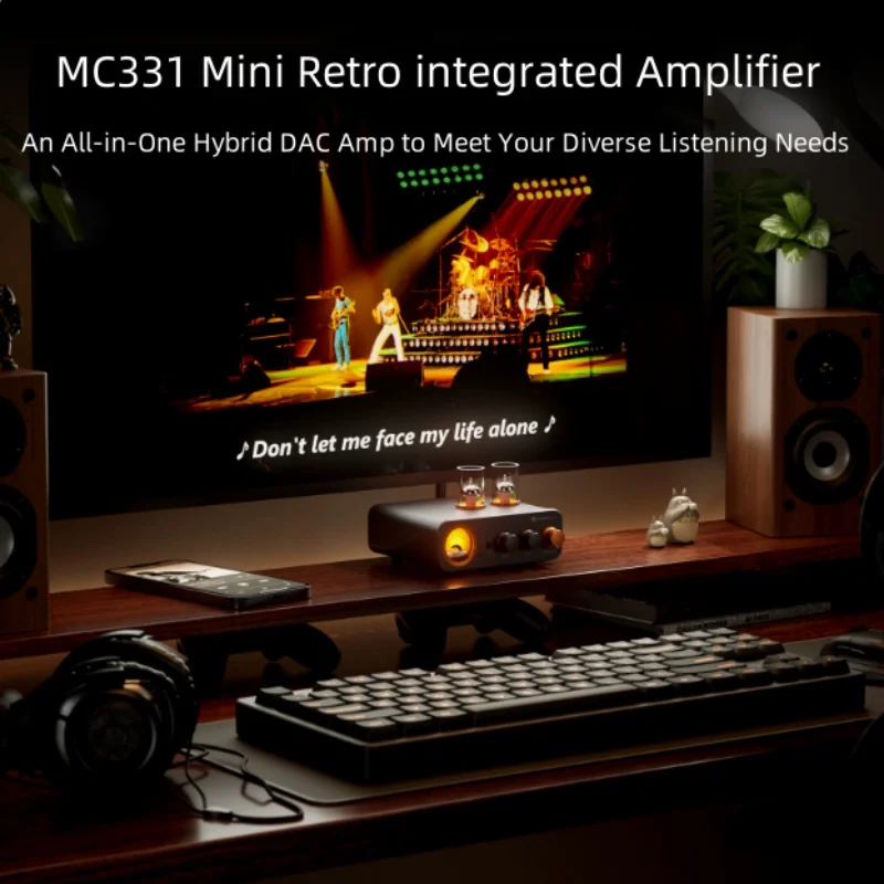 Fosi Audio MC331 2.0 Channel Bluetooth Stereo Integrated Amplifier with DAC, Mini Audio Power Amp for Passive Speaker