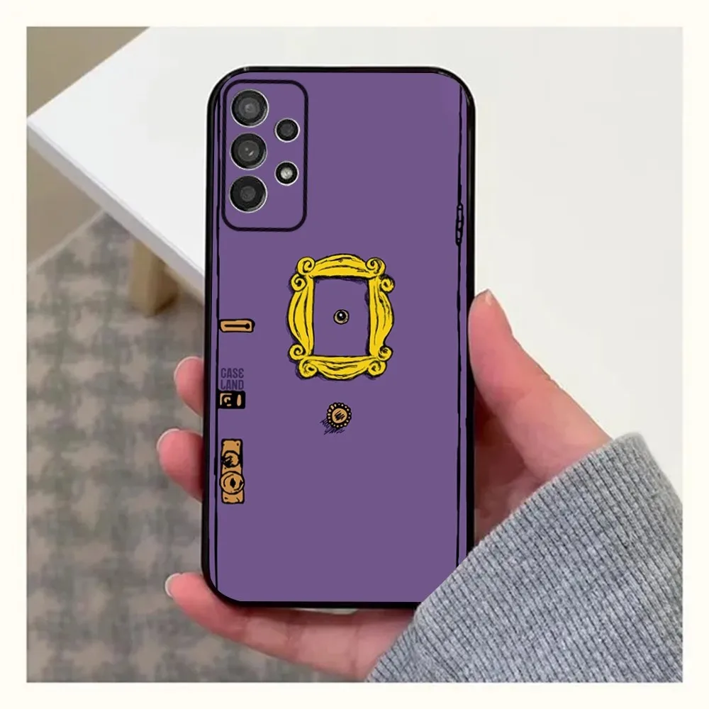 F-Friends TV Show Purple Door Phone Case For Samsung Galaxy A13,A21s,A22,A31,A32,A52,A53,A71,A80,A91 Soft Black Cover