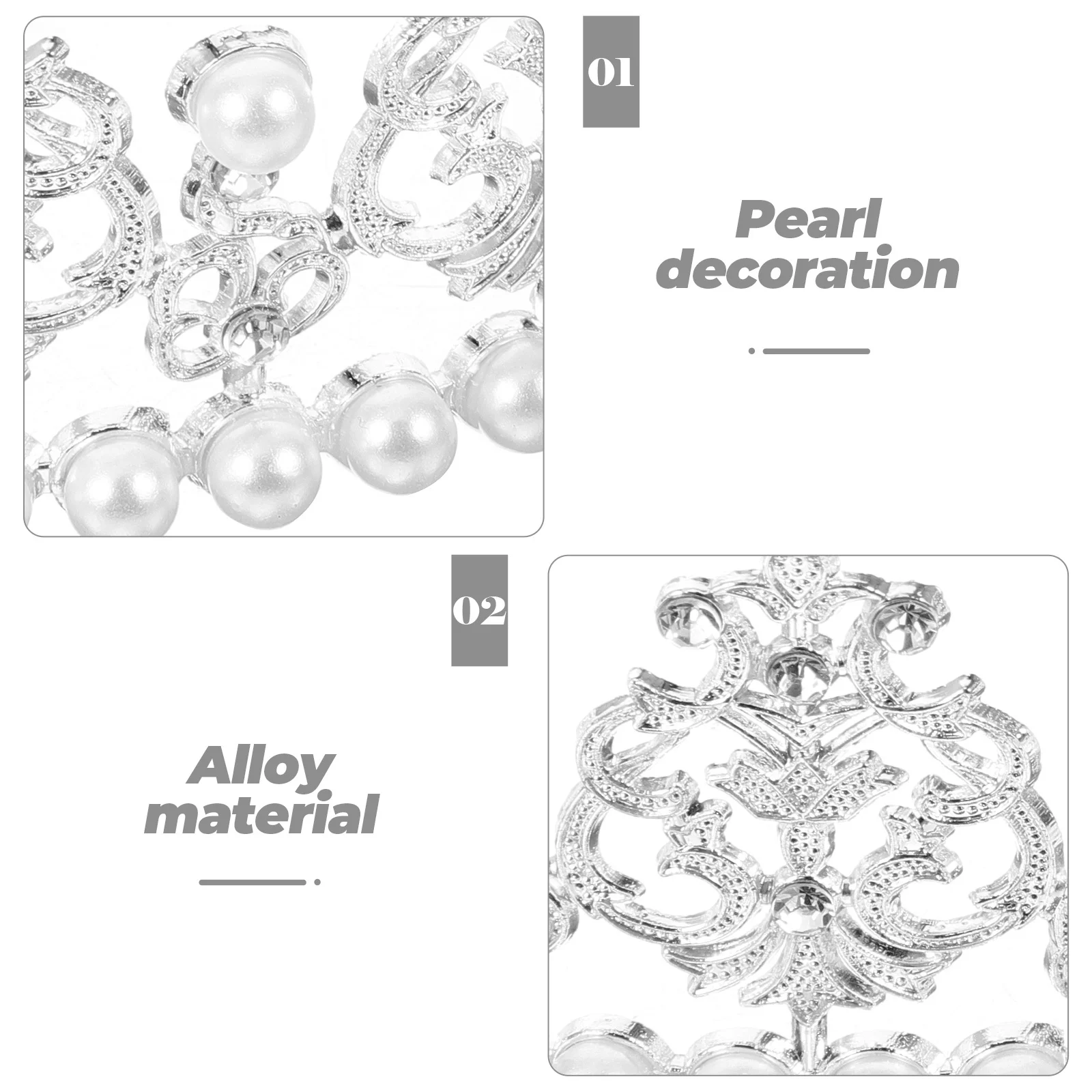 

1Pcs Baroque Crown Large Round Rhinestone Pearl Bridal Hairpiece Wedding Party Accessory Elegant Crown for Women Engagement