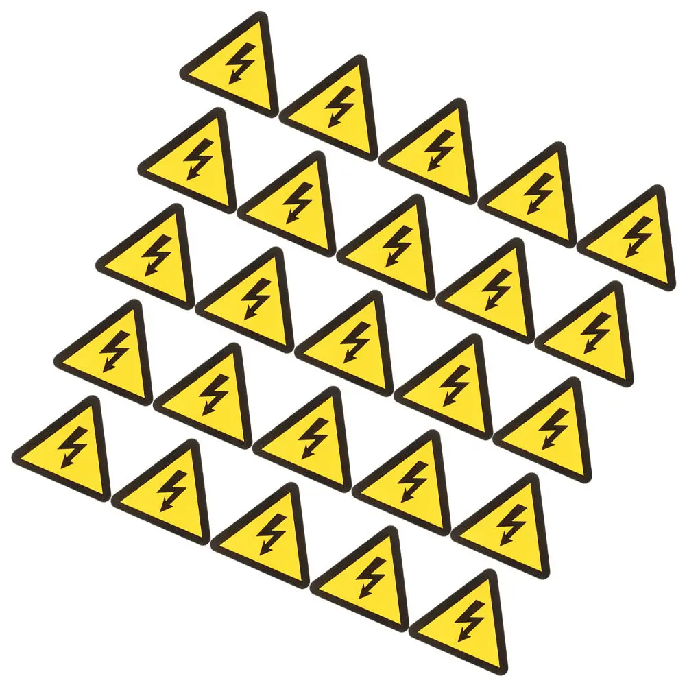 

25 Sheets Electric Shock Warning Stickers Peelable Easy Install Electric Box Door High Voltage Sign Label Decals Safety Warning