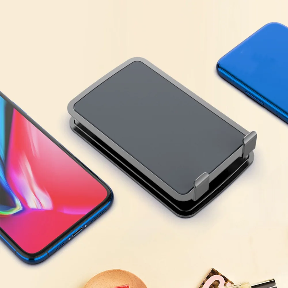 Foldable Mobile Phone Holder Portable Metal Mobile Phone Stand Non-slip Adjustable Table Cell Phone Bracket Universal