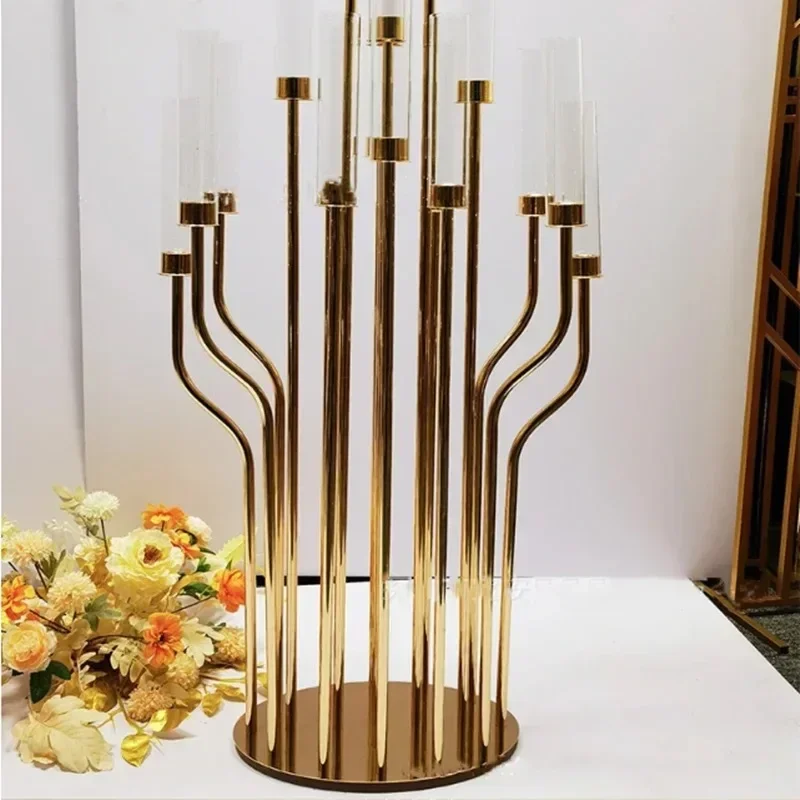 5Set/10Set Metal Candelabra with 16 Arms, Candle Holders Stands, Wedding Table Centerpieces, Road Lead, Home Party Decoration