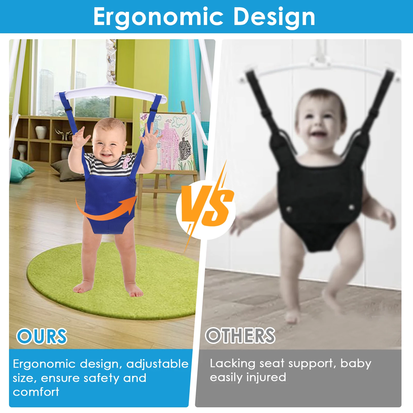 Balançoire de pull pour bébé, ensemble de balançoire pliable d'extérieur avec support, ensemble de jeu polyvalent, videurs d'extérieur pour enfants de 6 mois à 1.5 ans