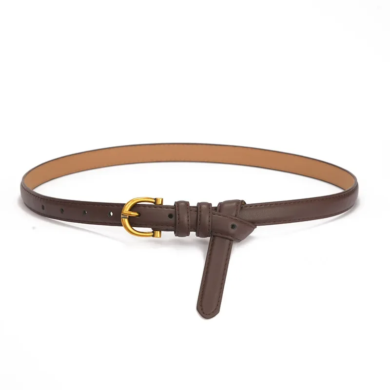 

New Women's Belt PU Thin Belt Fashionable and Minimalist Matching with Casual Pants Summer Shorts Decorative Belt