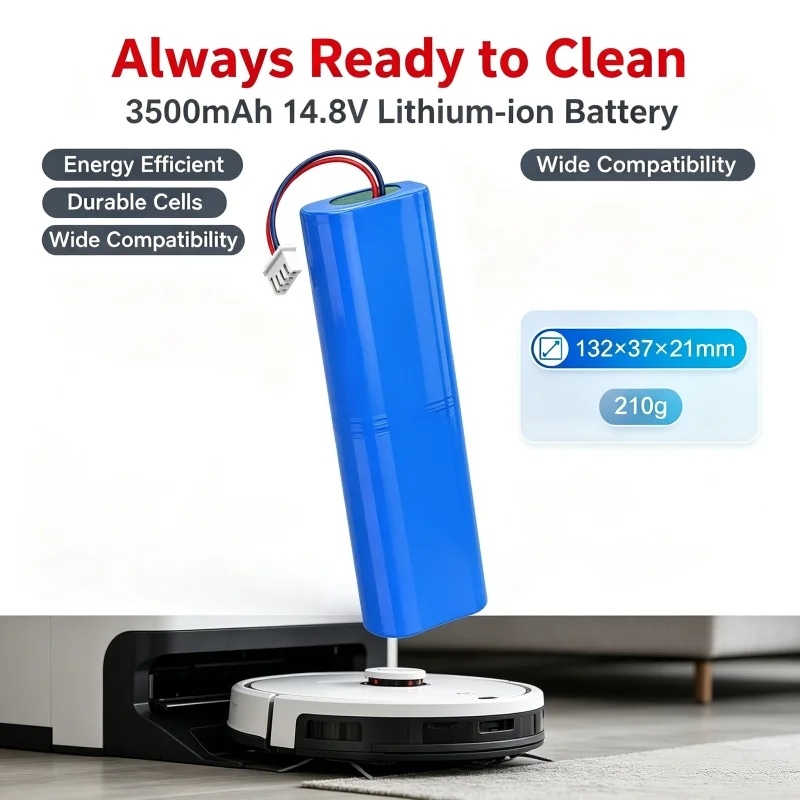 14.4V 5200mAh Li-ion Replacement Battery for Ecovacs Deebot Ozmo 900/901/905/920/930/937/N8 Pro, Easy Install