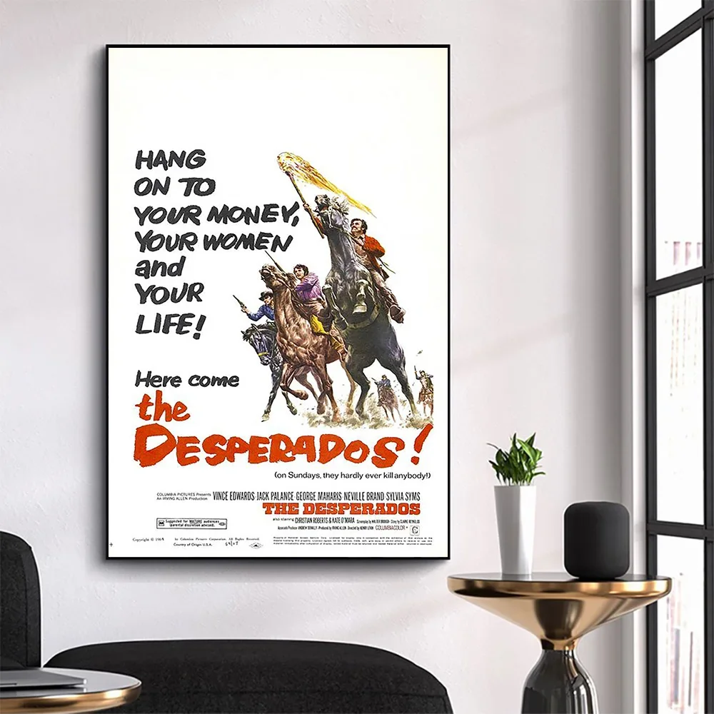 WM3275 The Desperados Classic Movie HD Silk Fabric Poster Art Decor Indoor Painting Gift