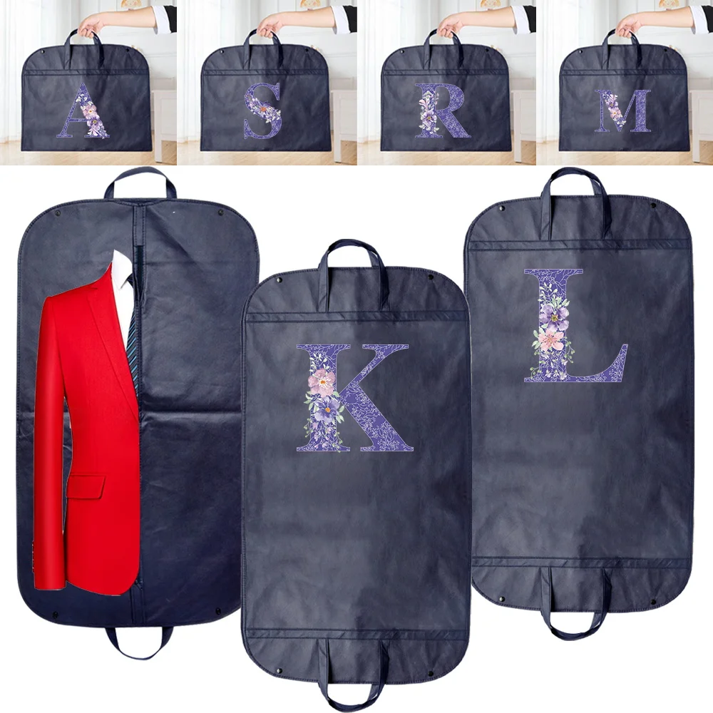 Clothing Dust Cover Fashion Clothing Dust Covers Wedding Dress Protective Cover Enclosed Zipper Bags Purple Flower Series
