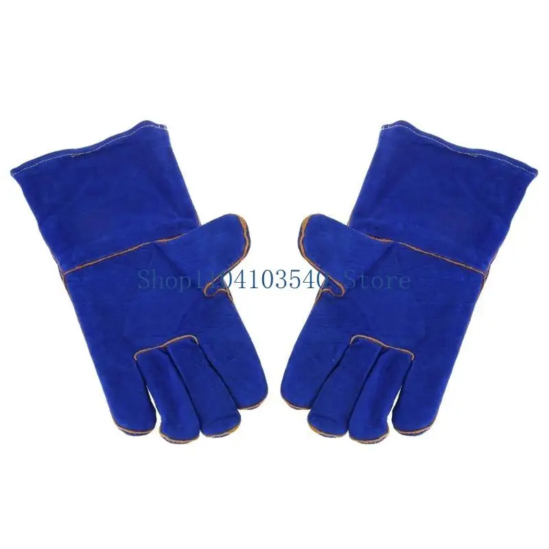 02DC قفازات اللحام قفازات مقاومة للحرارة/الحريق قفازات جلدية متينة للشواء والفرن