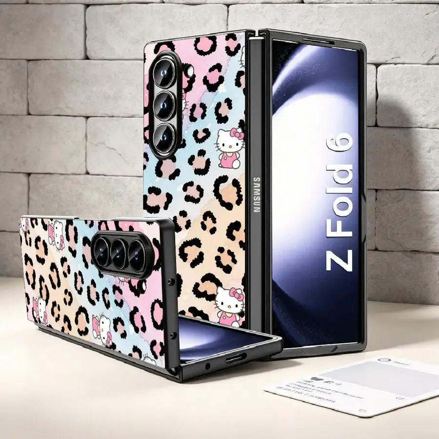 Gradient Hello Kitty Back Phone Cover Funda Case for Samsung Galaxy Z Flip 8 Flip6 Flip3 Flip5 Flip7 FE Z Flip 7 6 5 4 3 Flip4 Z view 2