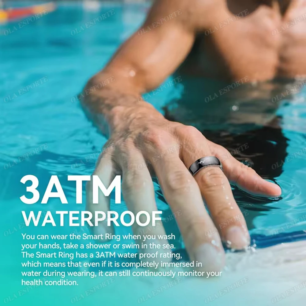 Nieuwe ECG Smart Ring Mannen Vrouwen Bluetooth Bloed Hartslag Bloed Zuurstof Gezondheid Monitoring Multi Sport 5ATM Waterdichte smartring