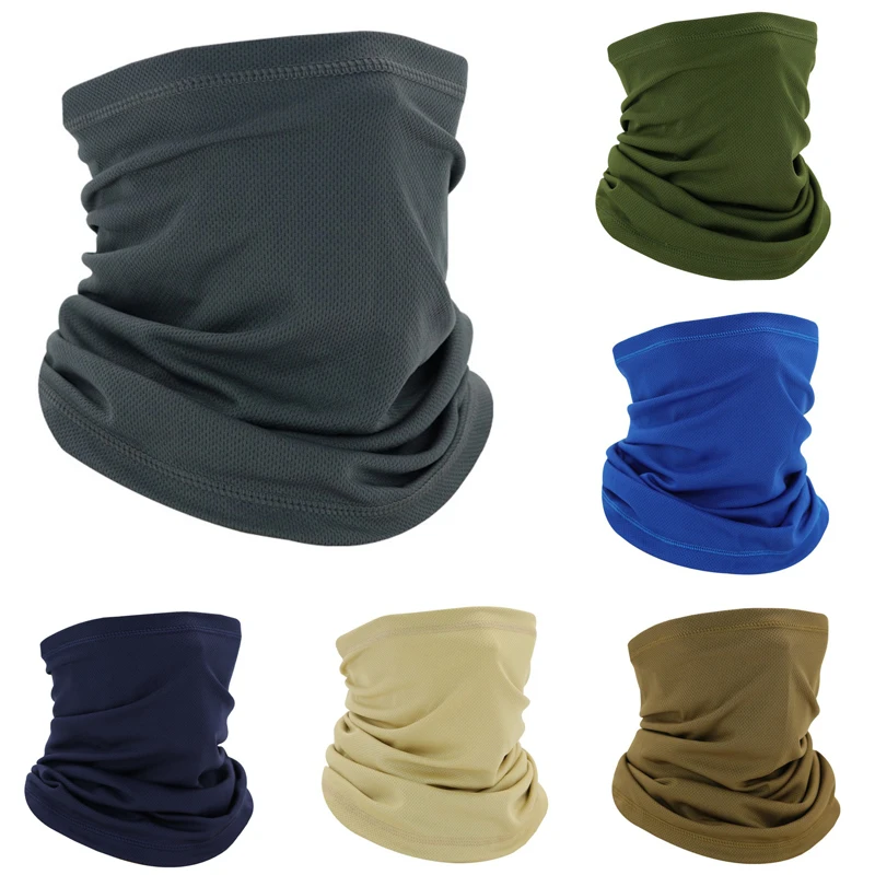 Men Windproof Neck Gaiter Elastic Tube Scarf Ear Cover Male Head Scarves Half Face Sun Ring Headscarf Headband Bandana