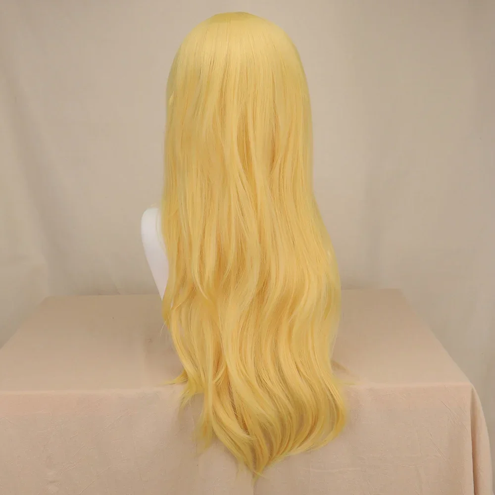 High Quality Princess Wig Peach Wig For Girls Women Golden Long Wavy Cosplay Wig Synthetic Wig For Halloween Party