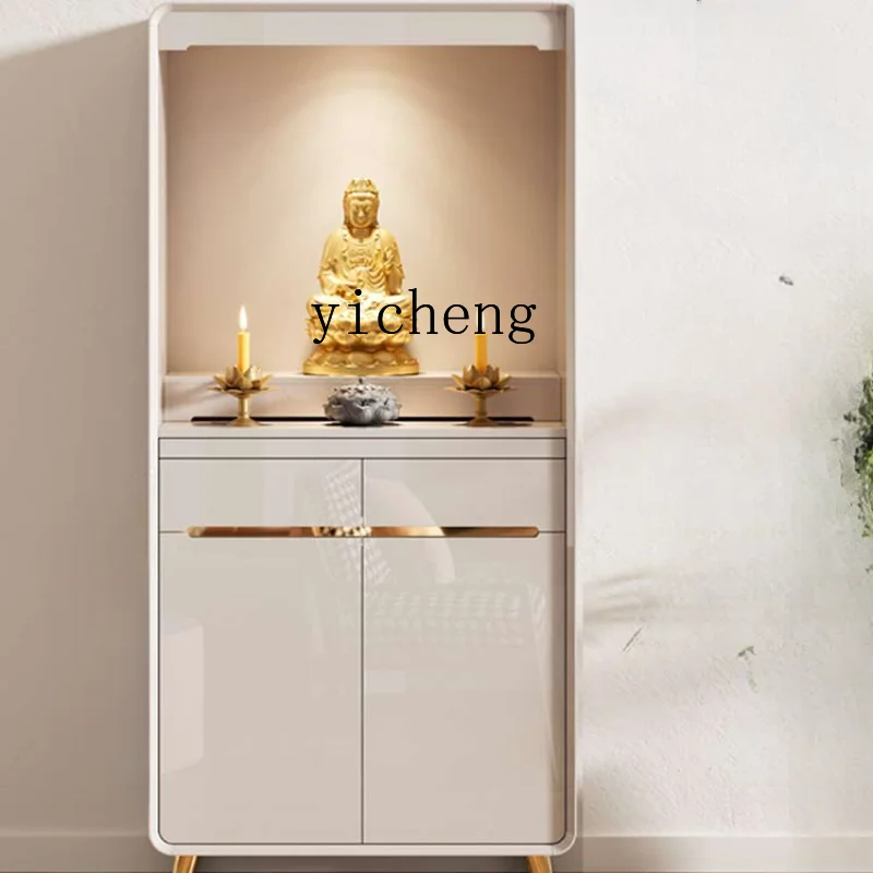 

ZF Modern Light Luxury Small Buddha Shrine Clothes Closet Altar God of Wealth Altar Guanyin Home Worship Cabinet