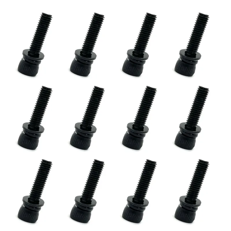 12 Pieces M5*20mm Hexagon Socket Bolt with Spring Pad and Flat Pad Garden Power Tools Hardware Fasteners