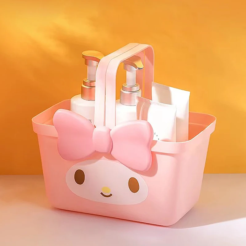 Kawaii Sanrios Storage Basket Cartoon Cinnamoroll Hello Kitty My Melody Hand Snack Shopping Basket Anime Wash Baskets