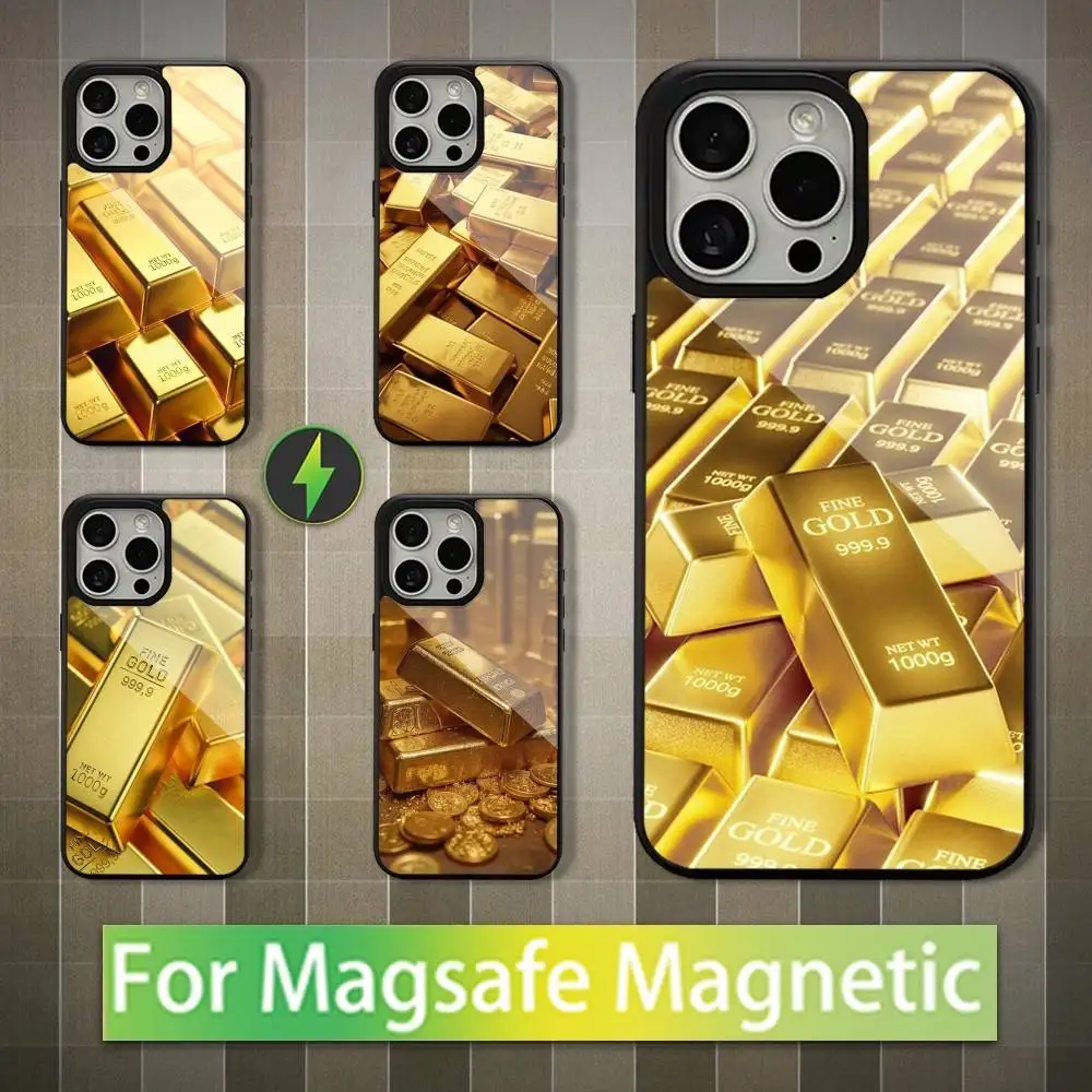 

Gold Art Precious Phone Case For iPhone 16,17,15,14,13,12,11,Pro,Max,Plus,Mini,Magsafe,Magnetic Wireless Charging Case