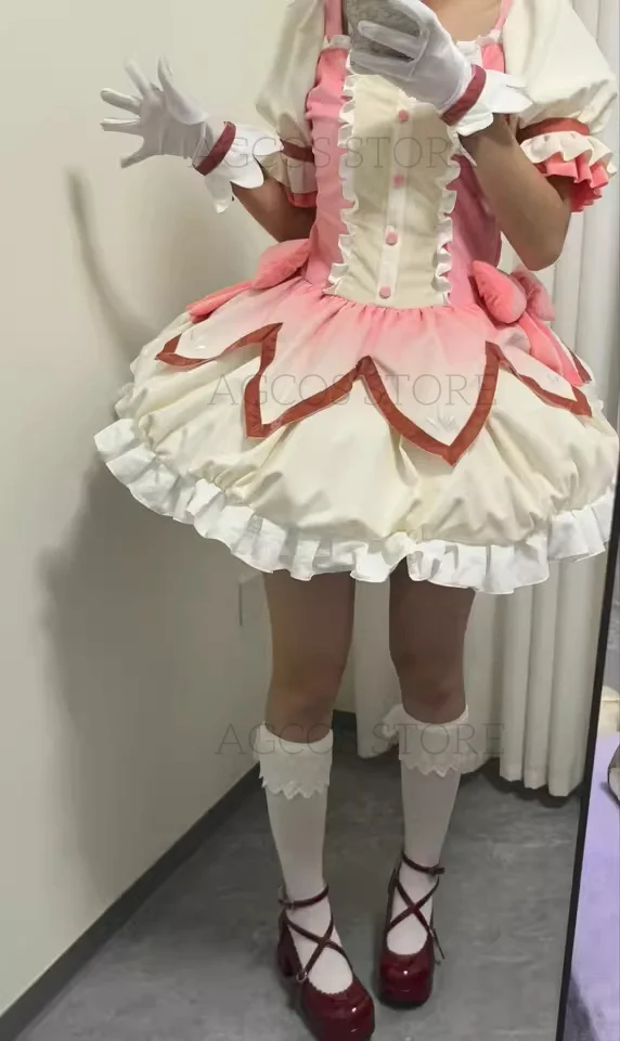 AGCOS Customized Kaname Madoka Cosplay Costume Anime Puella Magi Madoka Magica Christmas Outfits Dress Costumes Cosplay view 2