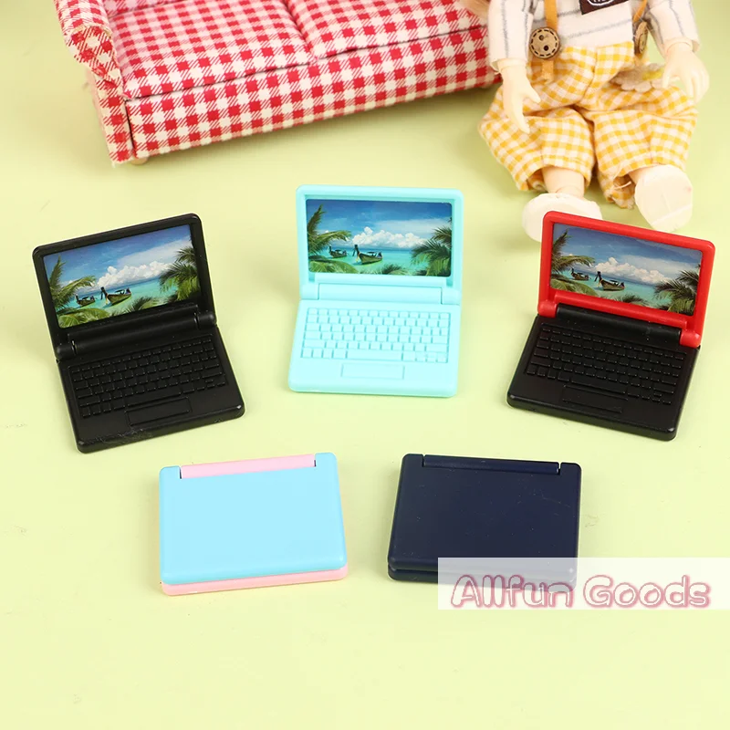 [TG835]1/12 Dollhouse Office Computer Toys Dollhouse Laptop Model Dolls House Decoration Accessories
