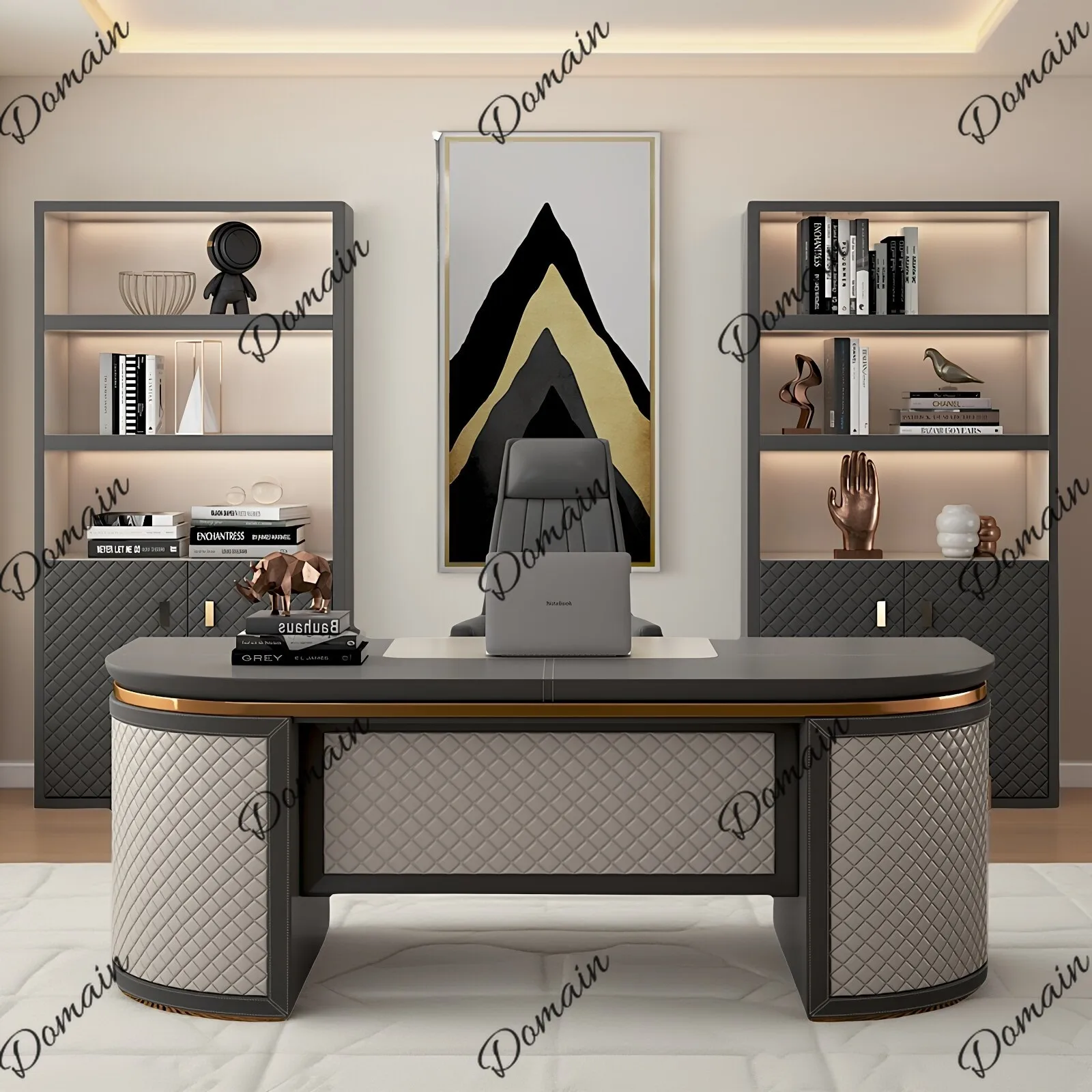 Italian Luxury Design Office Desk Executive Table Modern Simple Boss Chair Set Furniture