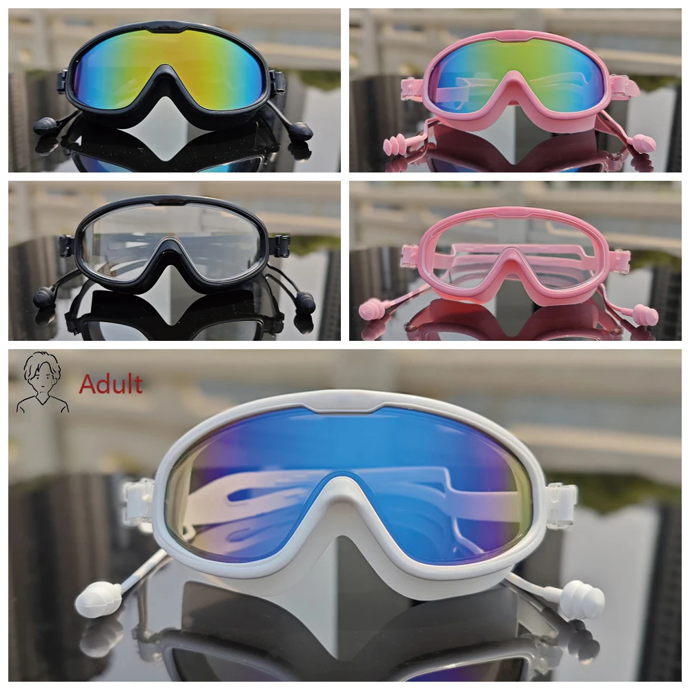 2025 نموذج نظارات السباحة السلامة المهنية للبالغين مكافحة الضباب إطار كبير للرجال النساء الصيف شاطئ البحر السباحة الديكور