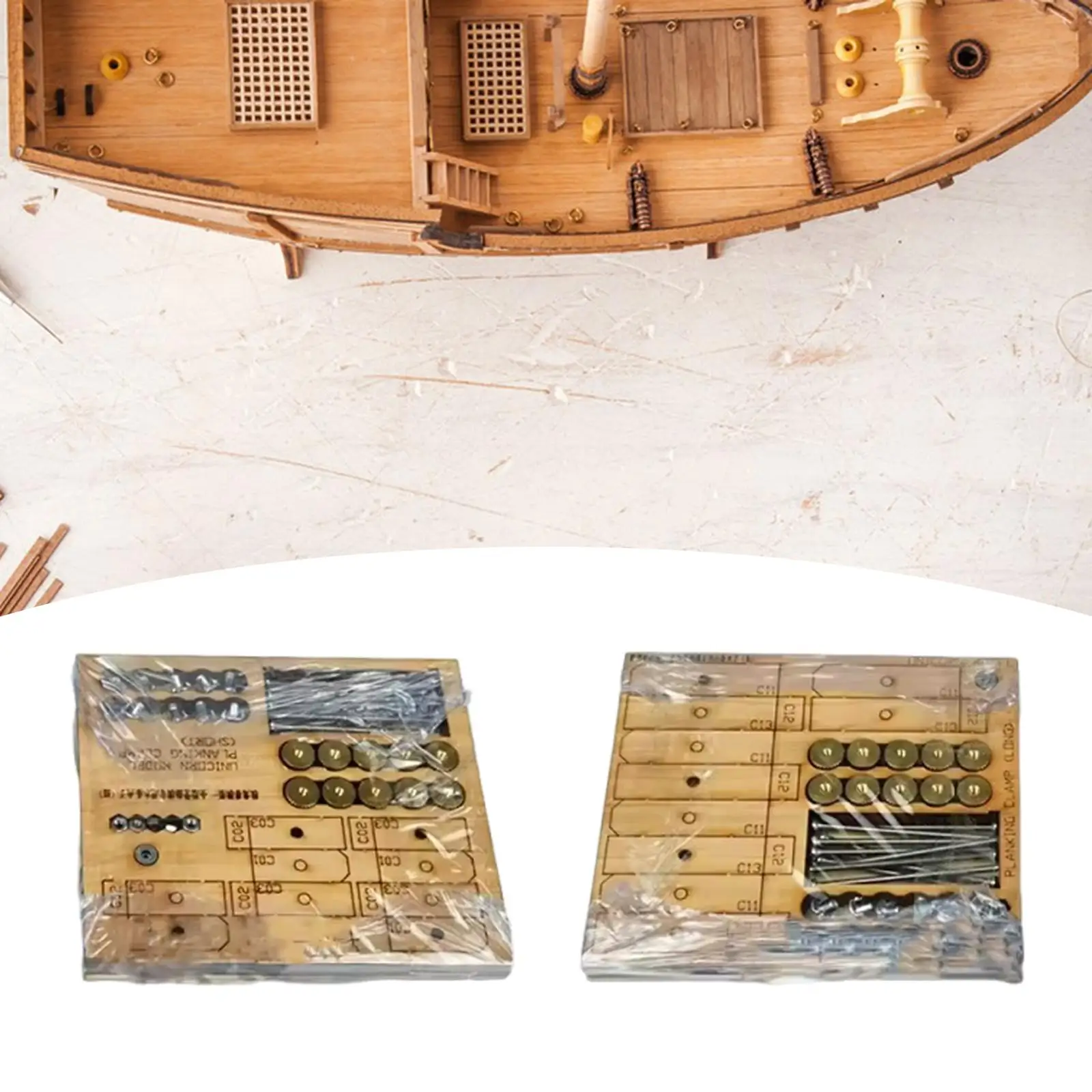 Ship Model Hull Planking Clamps Practical Wood Screw Clamps Hull Fastening Clips Long Reach Crafting Tools Self Assembly Kit - view 5