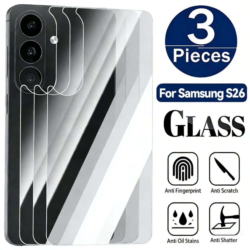 

1-3 шт. Защитные пленки из закаленного стекла для задней панели Samsung Galaxy S26/S26 Plus/S26 Ultra HD, прозрачная, устойчивая к царапинам, полностью прозрачная пленка с полным покрытием