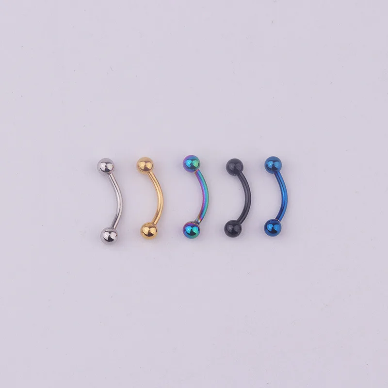 5pcs/lot 16G 316L Stainless Steel Curved Barbell 6mm 8mm 10mm Eyebrow Ring Lip Tragus Helix Rook Earring Piercing Jewelry view 4