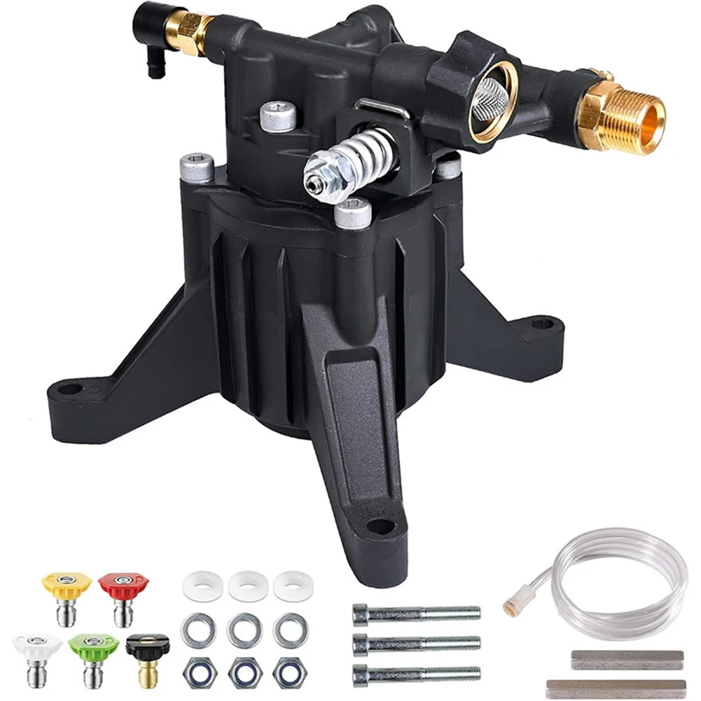 

Pressure Washer Pump Kit Max 3400 PSI 2.5 GPM 7/8" Shaft Replacement Pump High-Pressure Cleaning Pump
