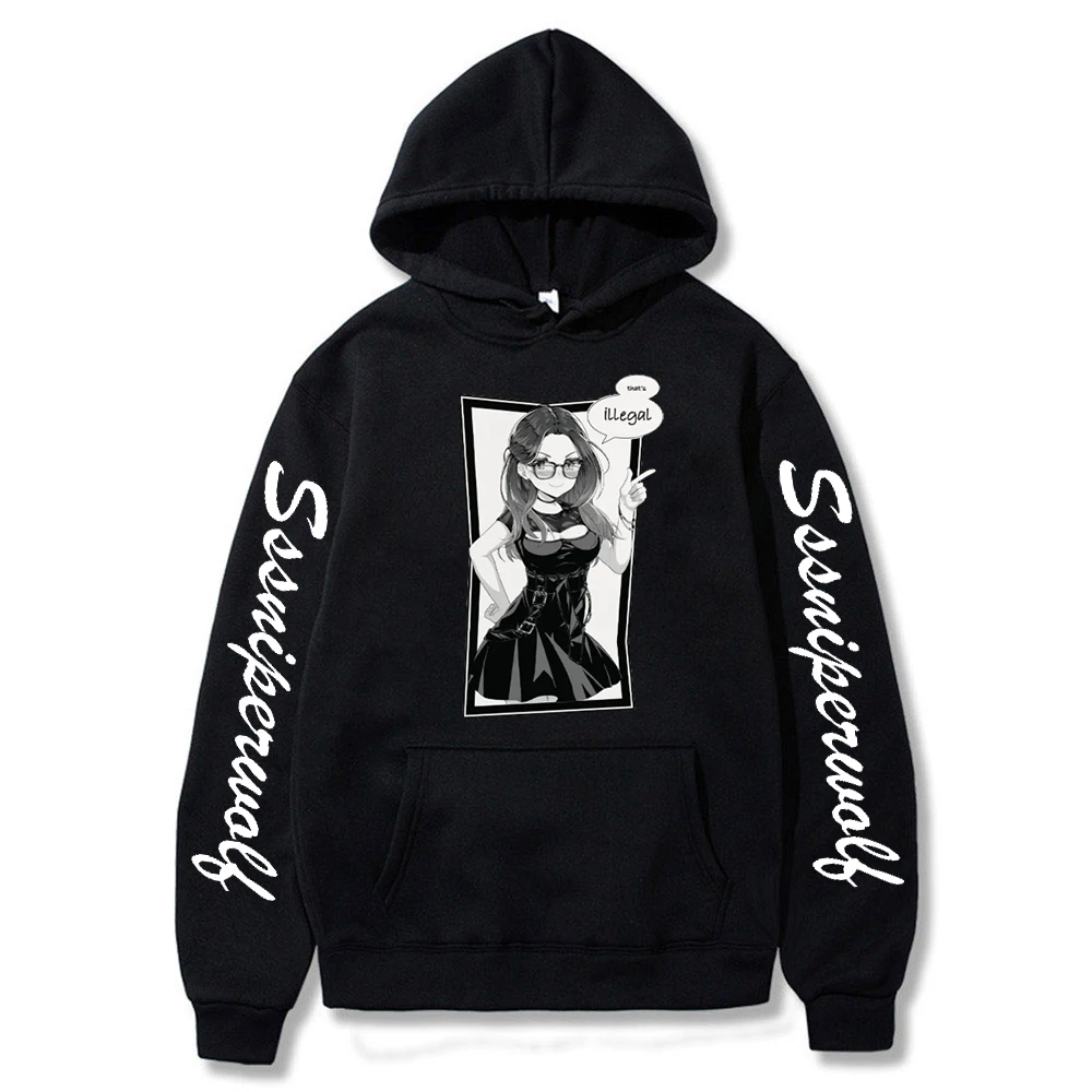 

2026 SSSniperWolf that's illegal Hoodie Long Sleeve Streetwear Women Men Sweatshirt Casual Style Fashion Clothes