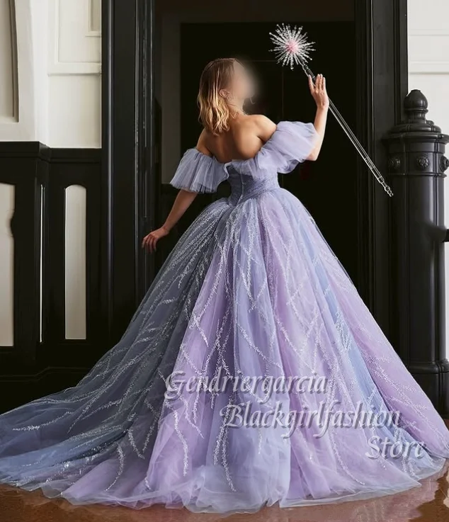 Aangepaste Lavendel Paars Strapless Prachtige Quinceanera Jurken Ruches Fonkelende Vijftien Zestien Bat Mitswa Viering Dresse